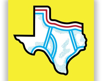 Texas Tighties - 4-inch undies vinyl sticker