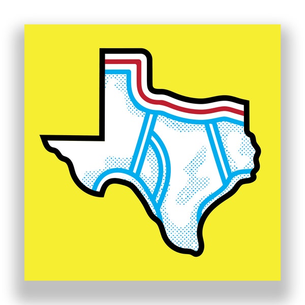 Texas Tighties - 4-inch undies vinyl sticker