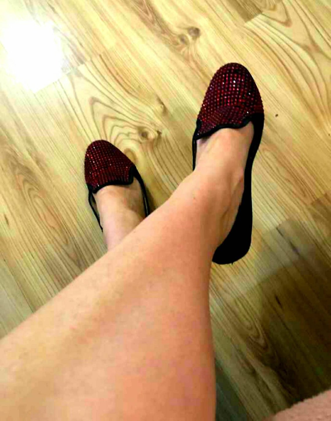 well worn ballet flats