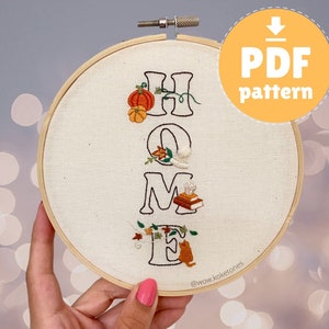 Herbst Stickmuster / Halloween Stickmuster / Kürbis Muster / Herbst Herbst Muster