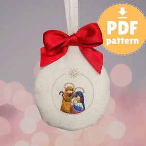 Borduurpatroon kerststal – ontwerp kerstornament (pdf-patroon)