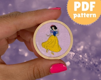 Snow White Mini Embroidery Pattern – Princess PDF (Digital Download)