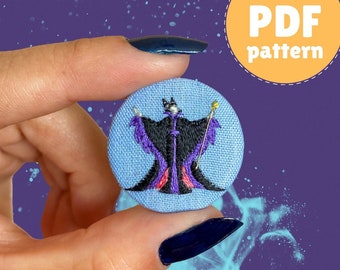 Patrón de bordado de la Reina Maléfica - Mini Villana (Patrón en PDF)