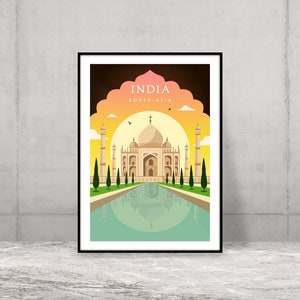 Taj Mahal Print, Taj Mahal Poster, India Print, India Poster, India Travel Poster, Agra Poster, India Wall Art, Digital Download