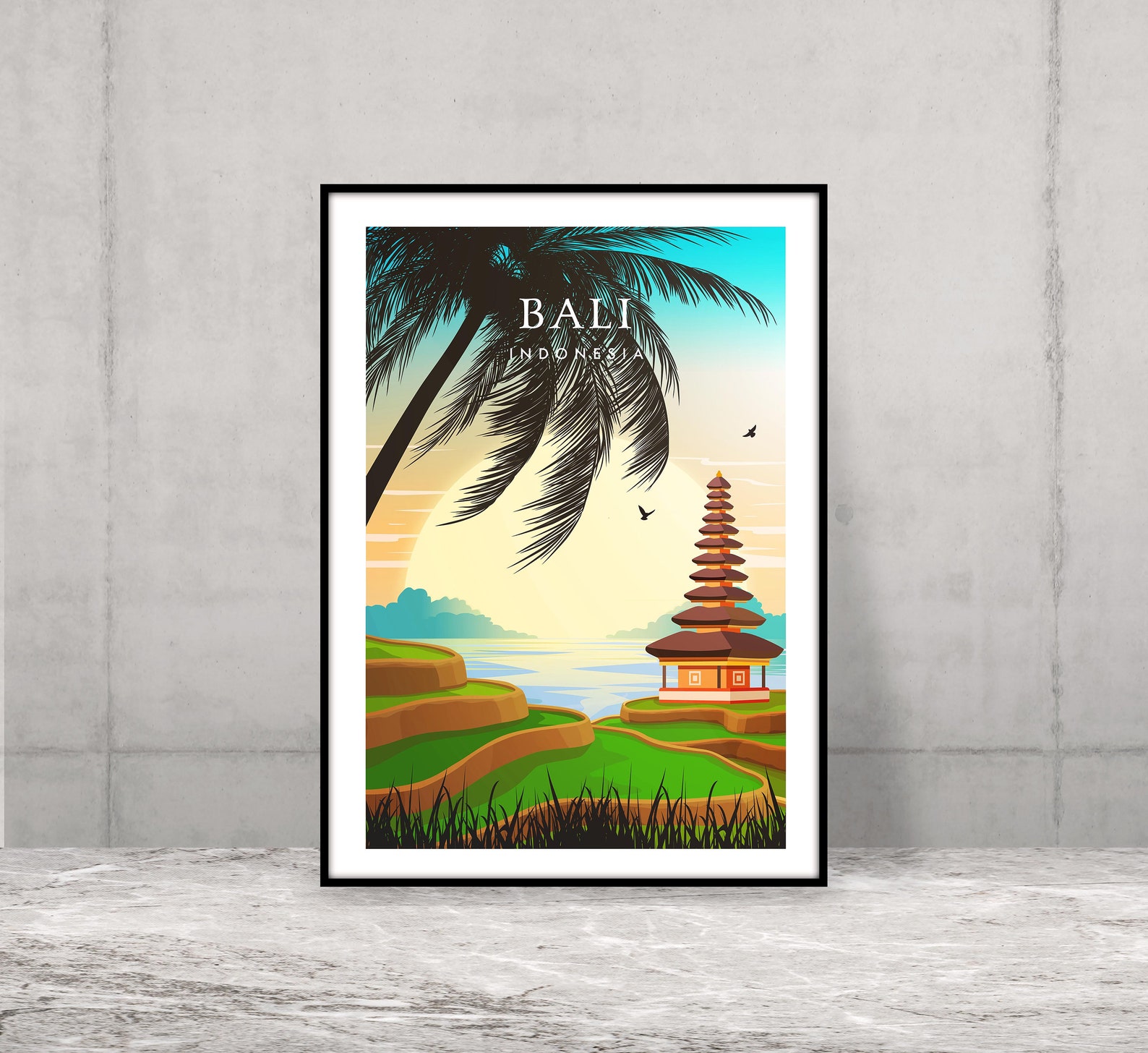 travel poster bali