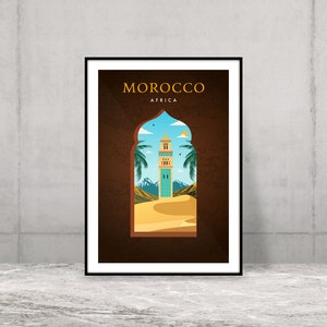 Marrakech travel poster, Morocco travel poster, Marrakech travel print, Morocco travel print, travel wall print, digital download