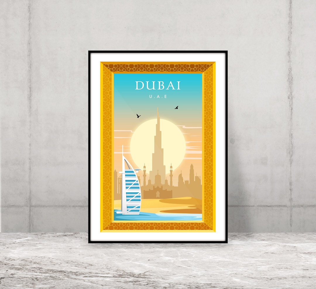 Dubai Art Print Dubai Travel Print Dubai Travel Poster Burj Etsy