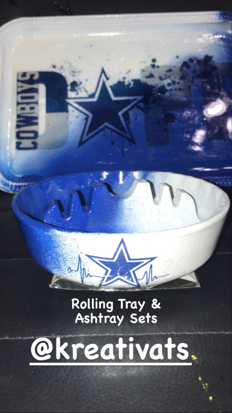 Dallas Cowboys Rolling Tray Set image 1