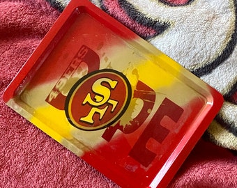San Francisco 49ers Handmade Resin Rolling / Serving Tray