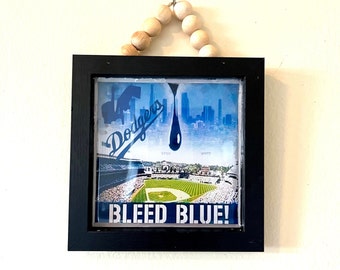 Los Angeles Dodgers Handmade “Bleed Blue” Fan Art Wooden Wall Hanging