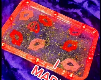 Light Up Kisses Tray Handmade Resin Tray