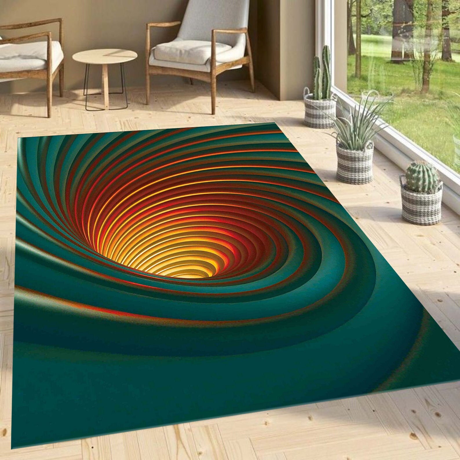 Vortex Rug 3D Vortex Illusion Rectangular Version Vortex Etsy UK