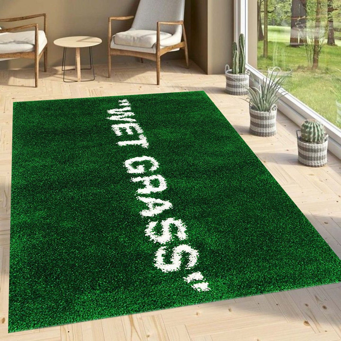 Wet Grass Patterned Rug Wet Grass Rug Wet GrassNon Slip Etsy