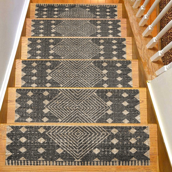 1 PC Newest European Floral Stair Tread Mats Non-slip Stair Carpet Step Rugs 