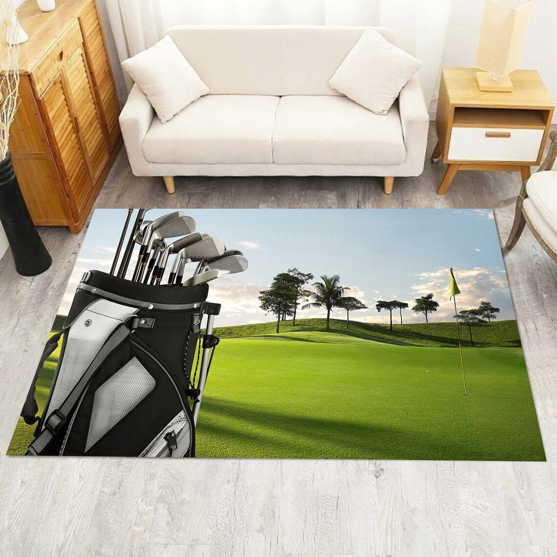 Golf Rug Golf Area Rug Sports Area Rug Golf Ball Photo Area Etsy