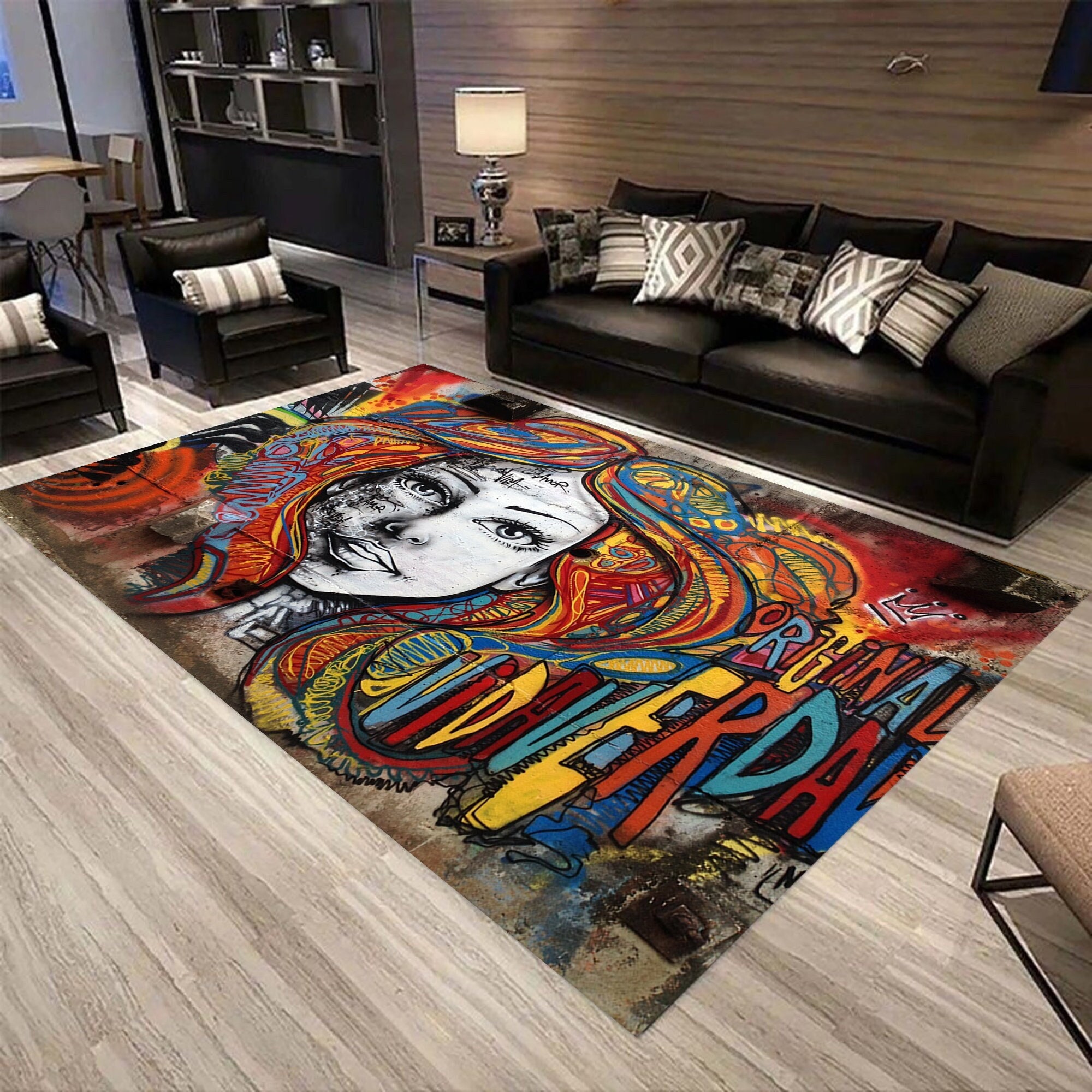 Grande Colorido alfombras para la Sala de Estar Moderno Abstracto Vibrante Dormitorio Suave Esteras 