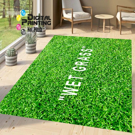 Green Carpet WET GRASS Rug for Living Room Plush Floor Furnishings