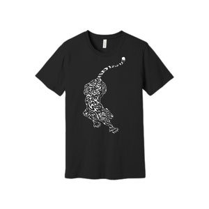 White Tiger on Black Unisex Tshirt