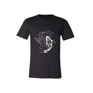 White Koi on Black Unisex Tshirt