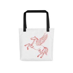 Red Pegasus Tote Bag