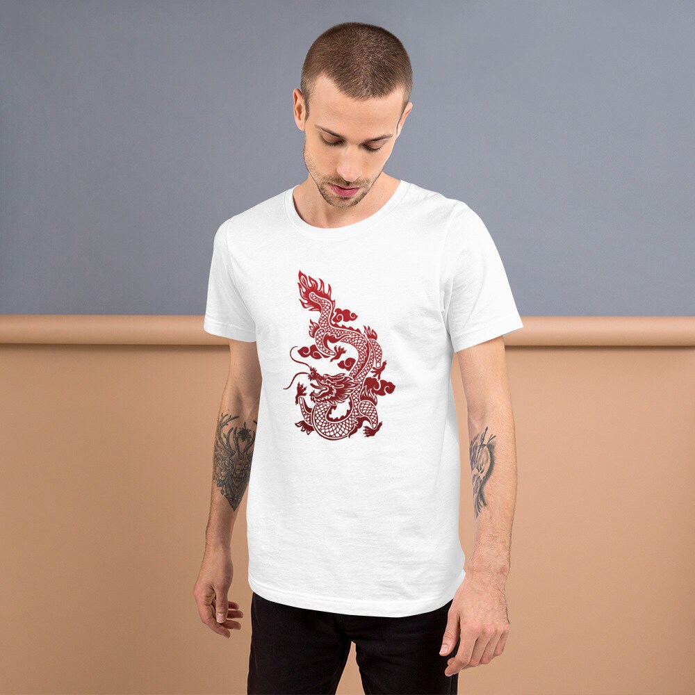 Awesome Red Chinese Dragon Unisex White T-shirt - Etsy Awesome Red Chinese Dragon Unisex White T-shirt - Etsy