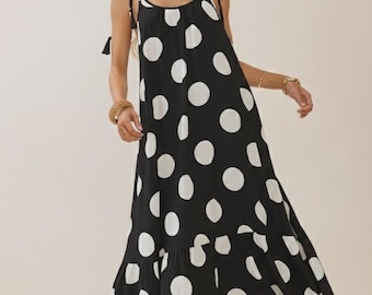 Timeless Charm Polka Dot Maxi Dress