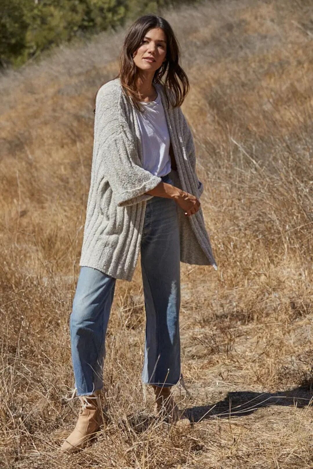 Taupe Open Cardigan main image 1