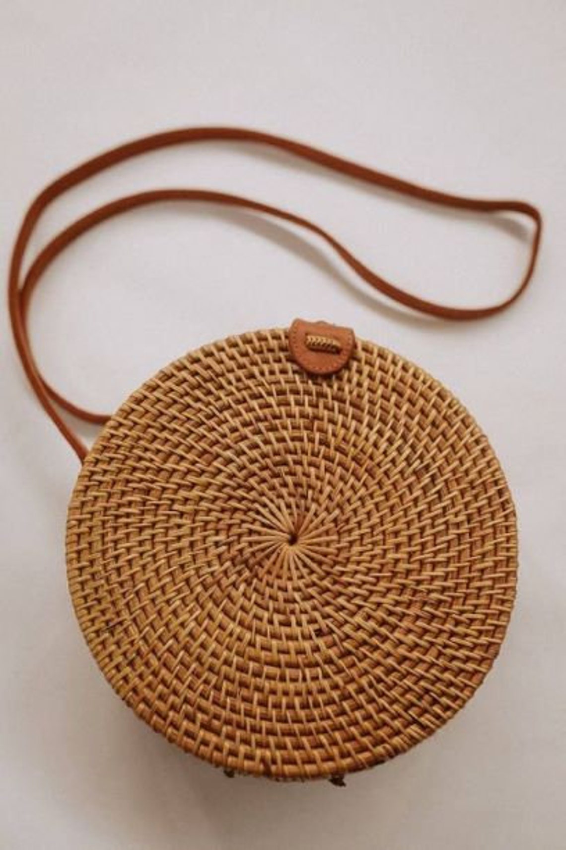 Round Rattan Purse Handmade in Bali Etsy