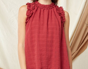 Secret Obsession Sleeveless Top ~ Red