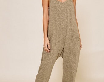 Easy Days Olive Jumpsuit