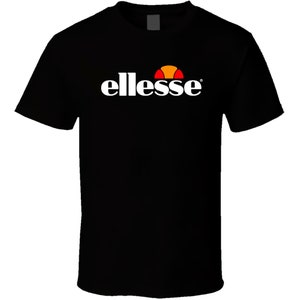 ELLESSE Itallia Logo shirt black white tshirt mens free shipping  Size S-3XL