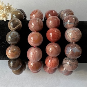 Alashan Agate Beaded Bracelet