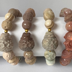 Alashan Agate Beaded Bracelet - Solar Series