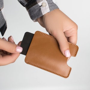 Brown business card holder Women business card Credit card holder