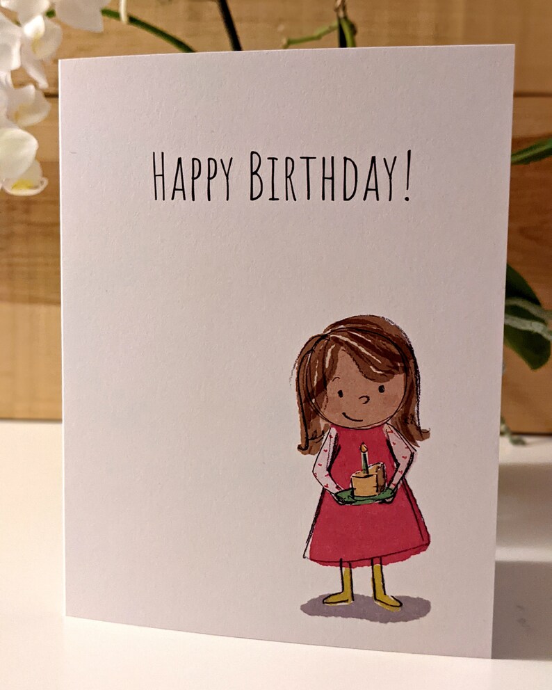 Birthday Girl Cards - Birthday Girl With Cake and Birthday Girl With ...