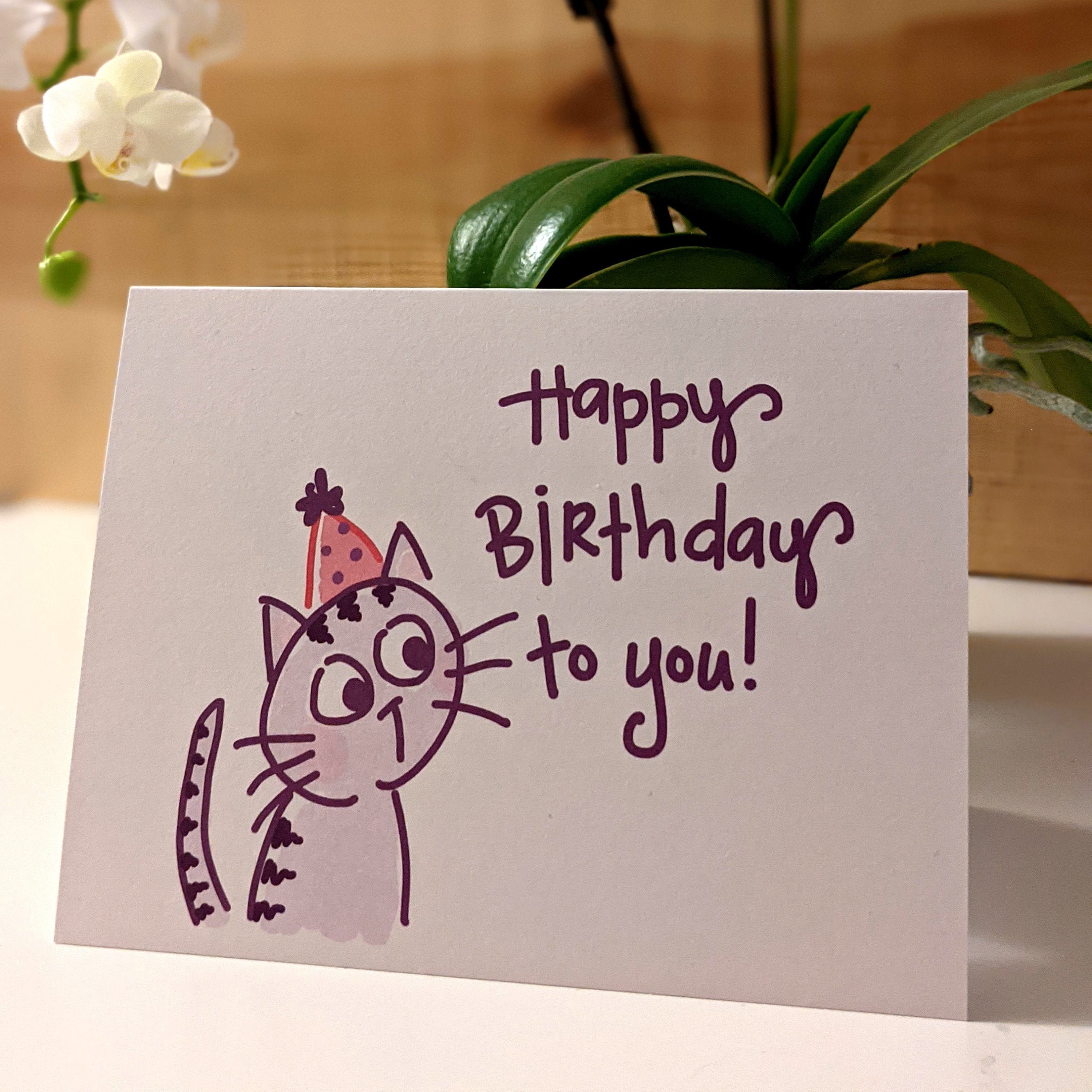 Cat Birthday Card - Happy Birthday to You - Etsy