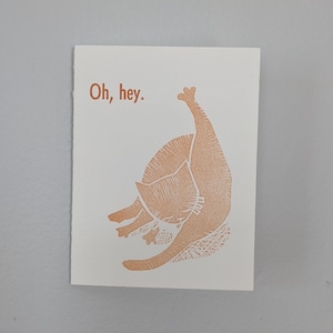 Letterpress Cat Biglietto di auguri