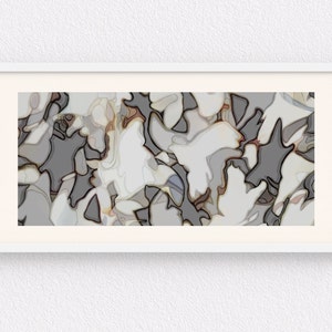Giclée Fine Art Print, Unframed Modern Abstract, Layers and Odd Shapes With Hints of Color, Quality Archival Matte Paper with Archival Inks