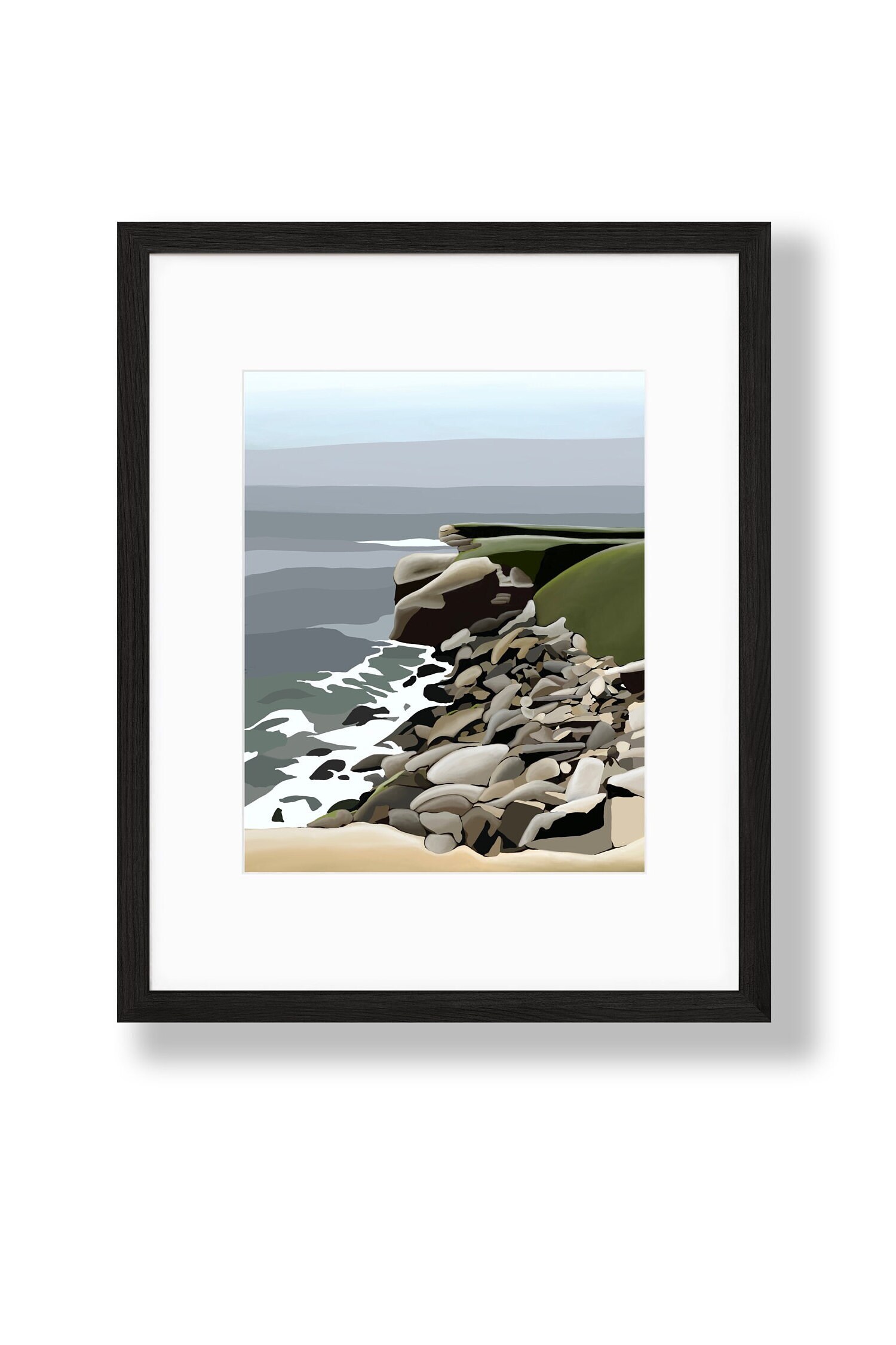 Giclée Fine Art Print, Unframed, Abstract, Impressionistic, Ocean Coastline