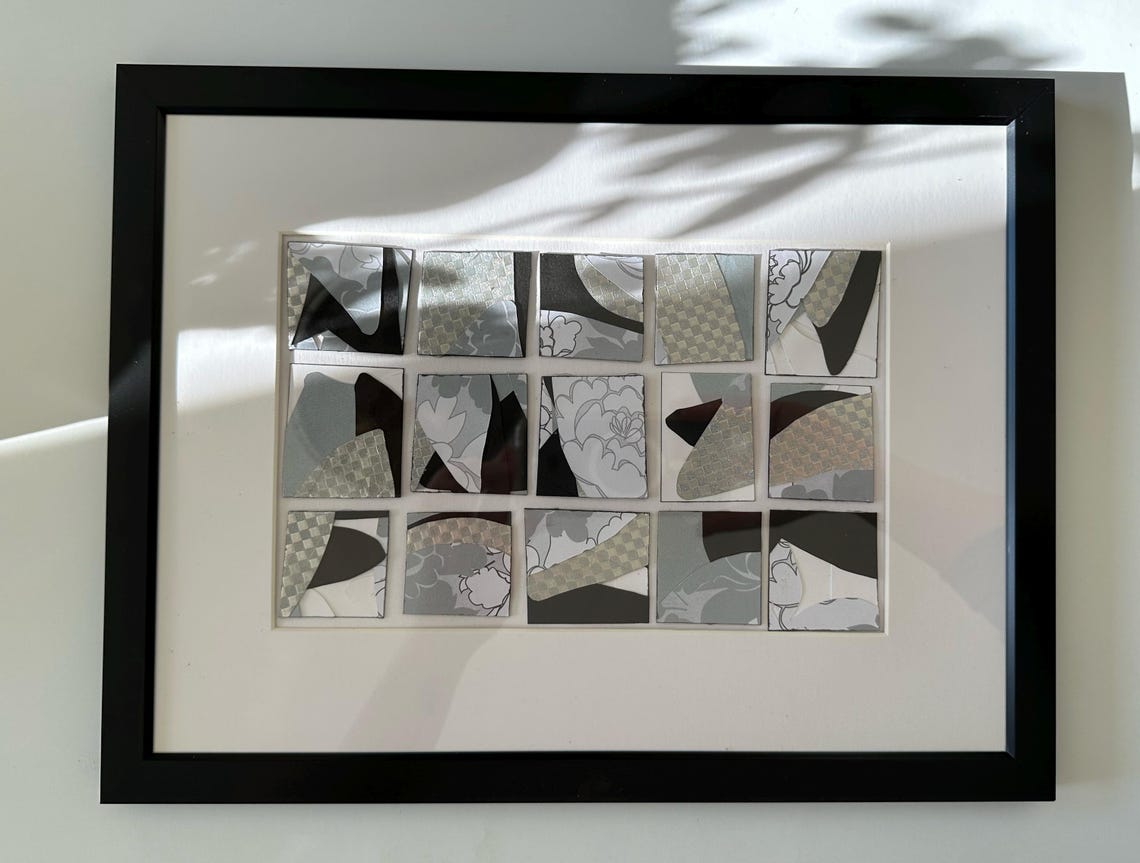 Original Mixed Media Abstract Tile Collage, Modern Wall Art, Image 8.5 ...