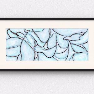 Giclée Fine Art Print, Unframed, Modern Abstract, Soft Blue Abstract Shapes