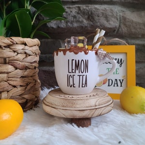 Mini Lemon Mug&quot; Lemon Ice Tea&quot;/ Lemon Tiered Tray Décor/Lemon Décor/Ice Tea Tiered Tray/Tea Tray Set