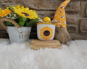 Sunflower Mini Canister: Farmhouse Tiered Tray Decor