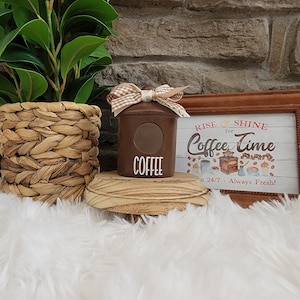 Coffee Mini Birdhouse/Farmhouse Décor/Coffee Tiered Tray/Coffee Bar Decorations/Coffee Bar Display/Neutral Tiered Tray/Coffee Décor