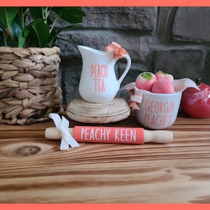 Mini Peach Tiered Tray Decor: Southern Charm Bundle