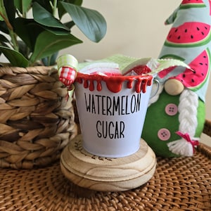 Mini Watermelon Pail &quot;Watermelon Sugar&quot;/Watermelon Tier Tray Décor/Watermelon Slices/Watermelon/Tiered Tray Décor