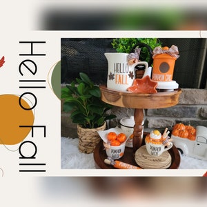 Pumpkin Tiered Tray Bundle/Farmhouse Decor/Mix and Match/Fall Theme/Pumpkin Spice Decor/Autumn Tray