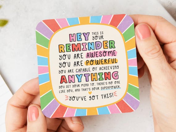 You're Awesome Coaster - You Can Do It, Affirmations, Best Friend, Positivity Coaster, Thank You Gift, Motivational Gift, You're Amazing