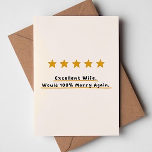 Excellente carte de femme - se remarierait, 5 étoiles, cinq étoiles, carte d'anniversaire, carte d'anniversaire, carte drôle, carte spéciale femme