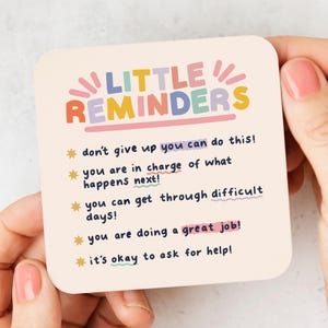 Positive Affirmations Coaster - Little Reminders, Mental Health Gift